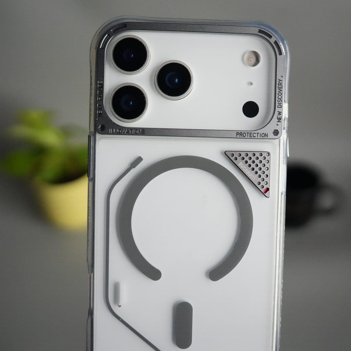iPhone 17 Pro TechLine Transparent MagSafe Case with Metal Camera Bump Back Cover