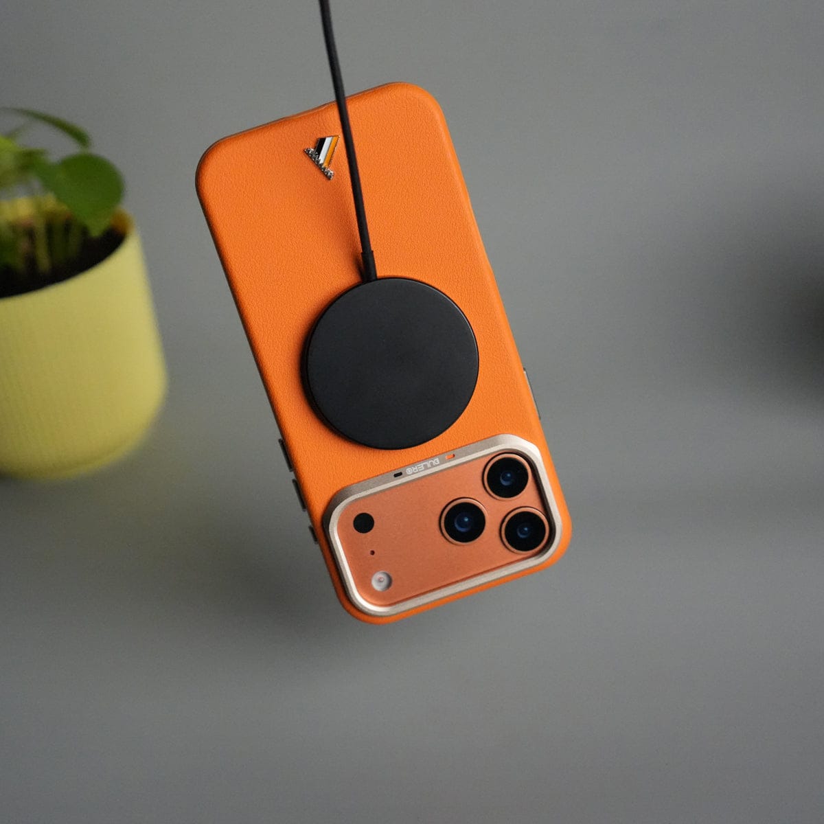 iPhone 17 Pro PU Leather Case with Metal Camera Frame
