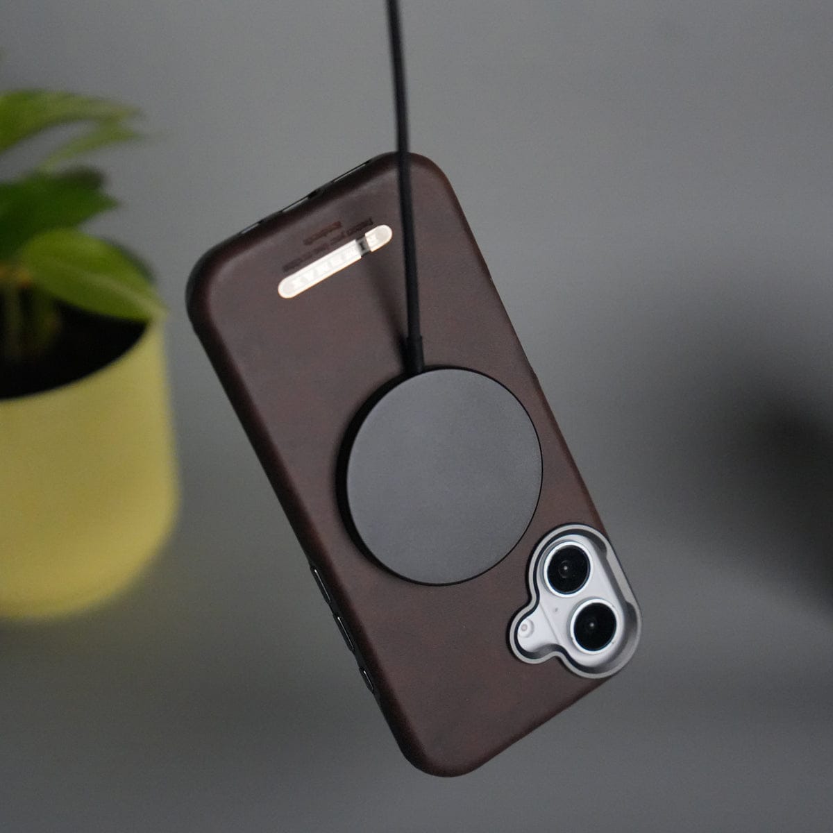 iPhone 17 PU Leather Logo Cut MagSafe Case | Metal Camera Frame with Premium Finish