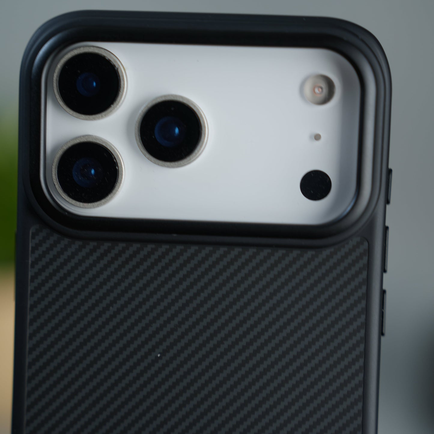 iPhone 17 Series CarbonFiber Texture Metal Camera Frame Magsafe Cover