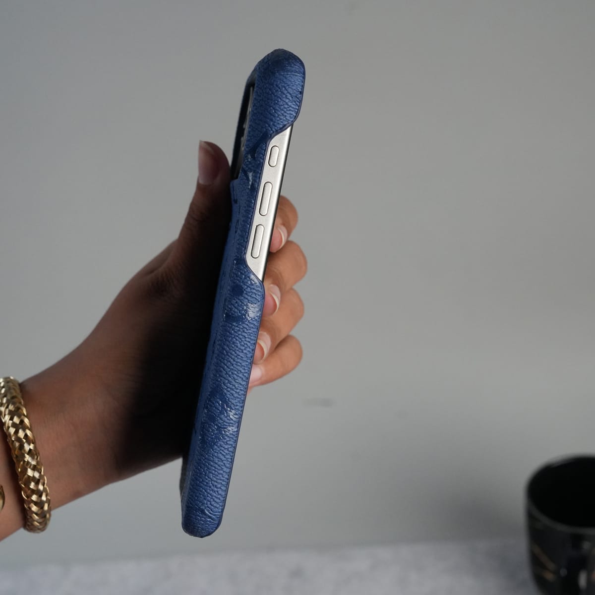 iPhone 17 Series Luxury Full PU Leather Designer Case Cover | Blue