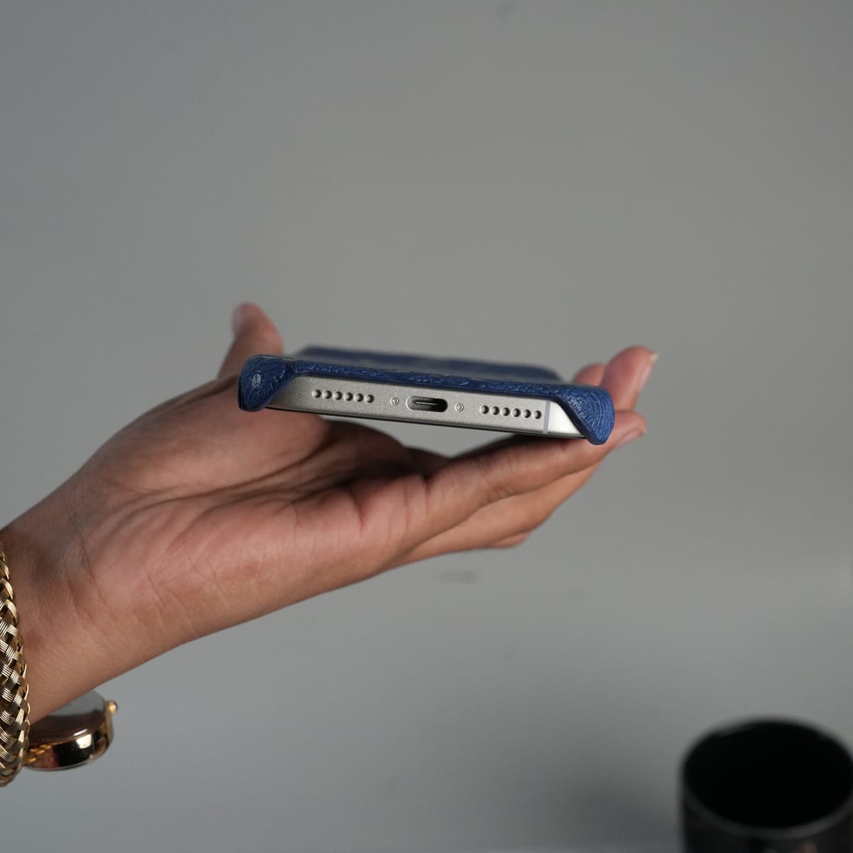 iPhone 17 Series Luxury Full PU Leather Designer Case Cover | Blue