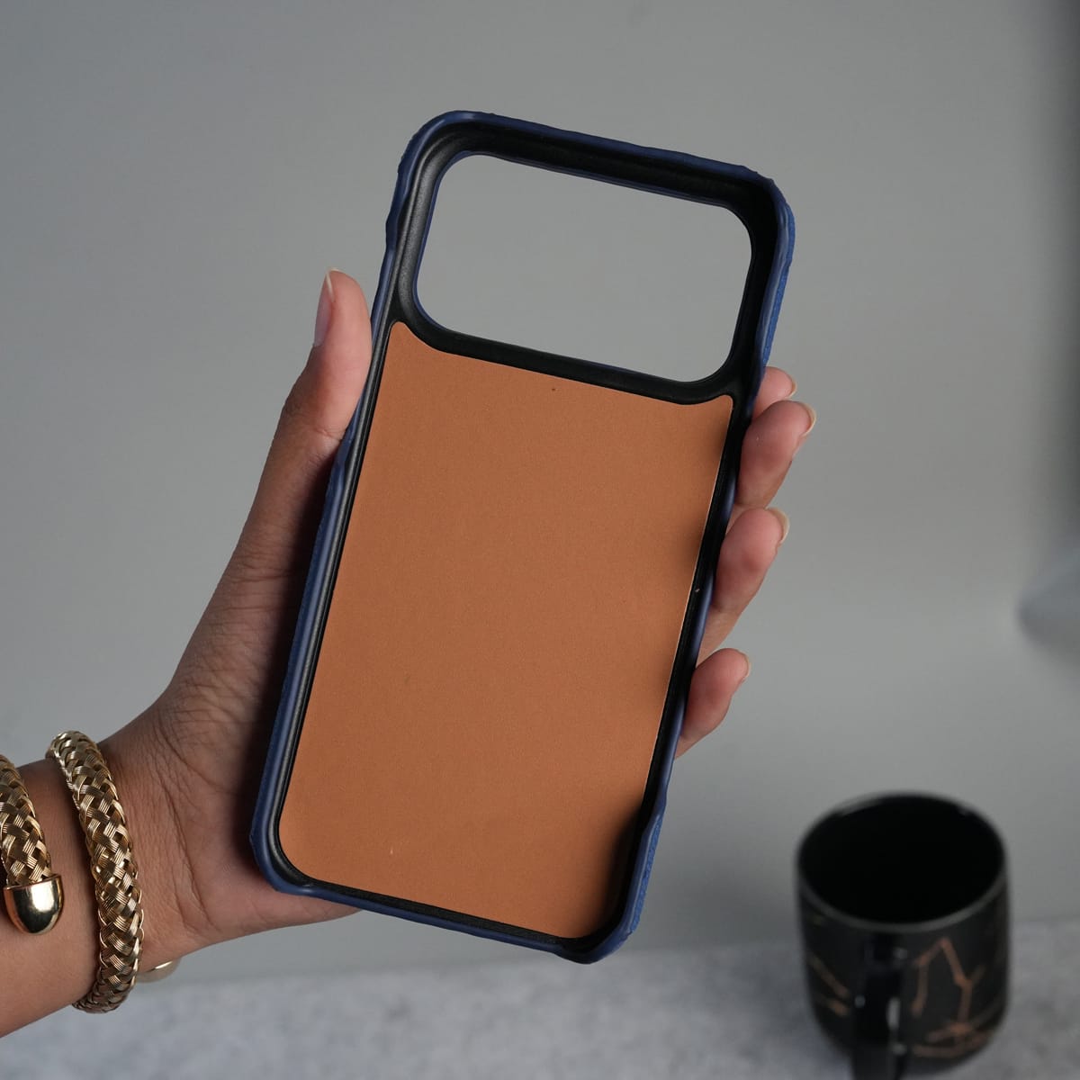 iPhone 17 Series Luxury Full PU Leather Designer Case Cover | Blue