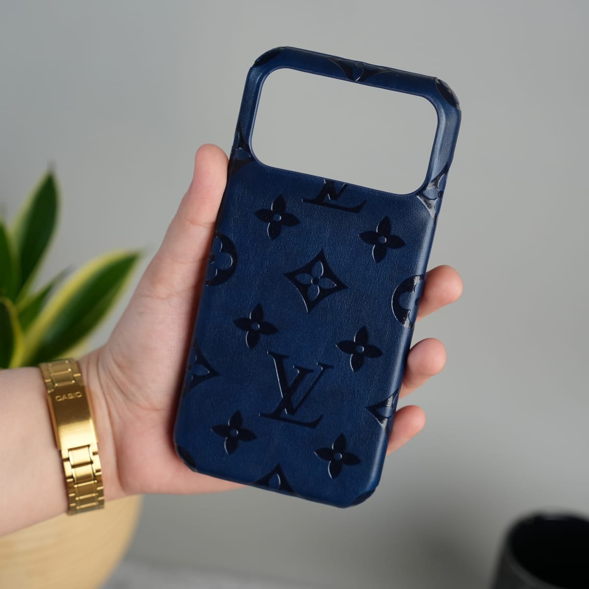 iPhone 17 Series Luxury Full PU Leather Designer Case Cover | DeepBlue