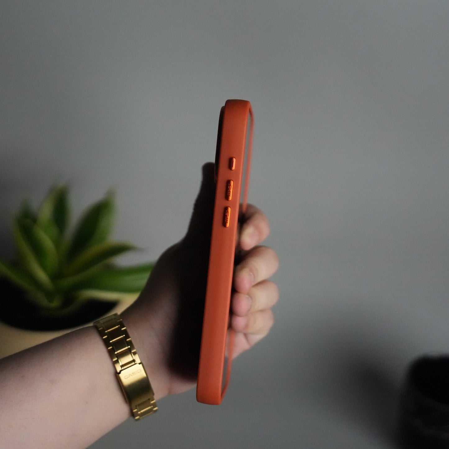 iPhone Series Matte MagSafe Case | Metallic Camera Frame Edition | Orange