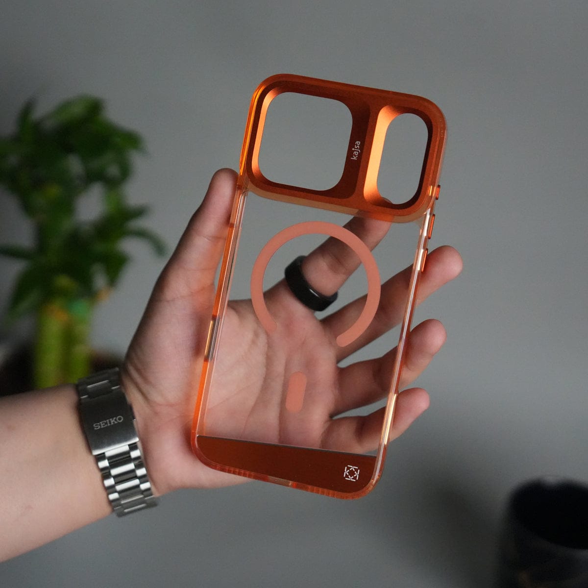 iPhone 17 Pro Clear MagSafe Case | Aluminum Metal Camera Frame | Shockproof Transparent Back Cover