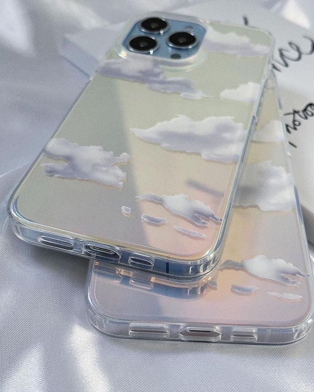 iPhone 16 Series Holographic Cloud Pattern Case Cover