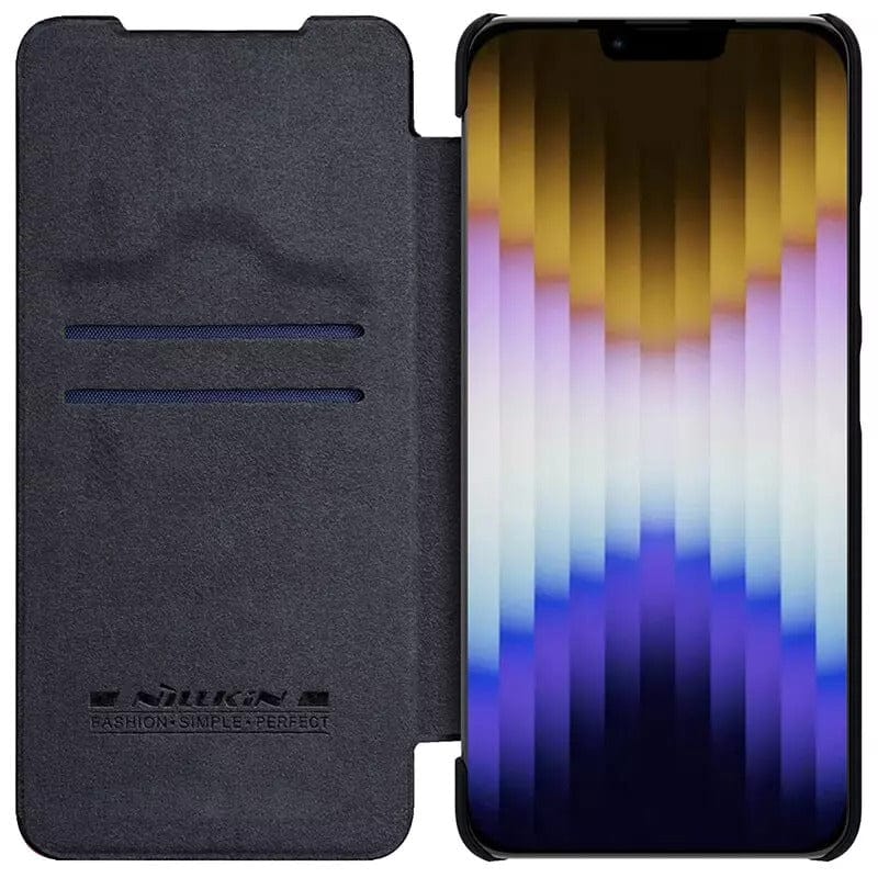 iPhone 14 Plus Camera Protection QIN Leather Flip Case Black