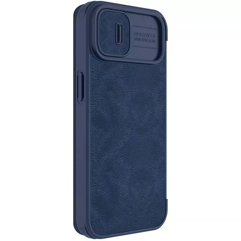 iPhone 14 Plus Camera Protection QIN Leather Flip Case Blue