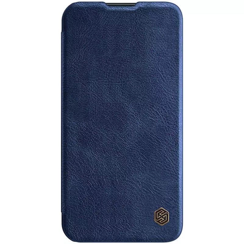 iPhone 14 Plus Camera Protection QIN Leather Flip Case Blue