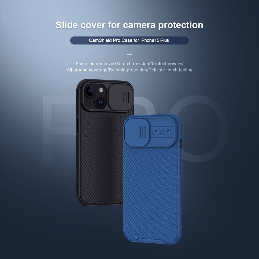 iPhone 15 Plus Nillkin CamShield Pro Case Cover Black