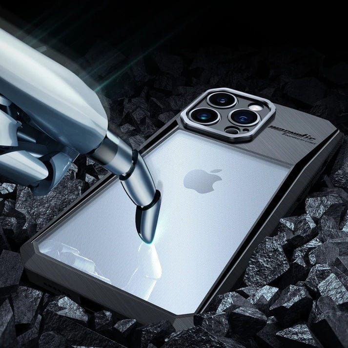 iPhone 16 Series Airbag Shockproof Cyber Series Bumper Shell Case Cover (Black)