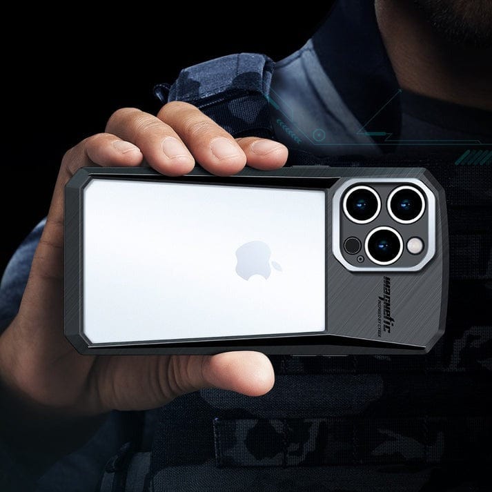iPhone 16 Series Airbag Shockproof Cyber Series Bumper Shell Case Cover (Black)