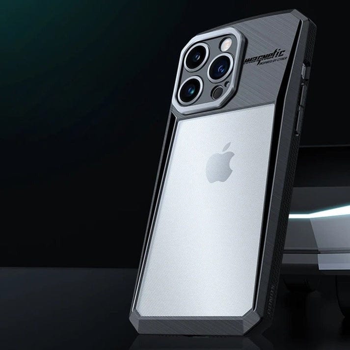 iPhone 16 Series Airbag Shockproof Cyber Series Bumper Shell Case Cover (Black)