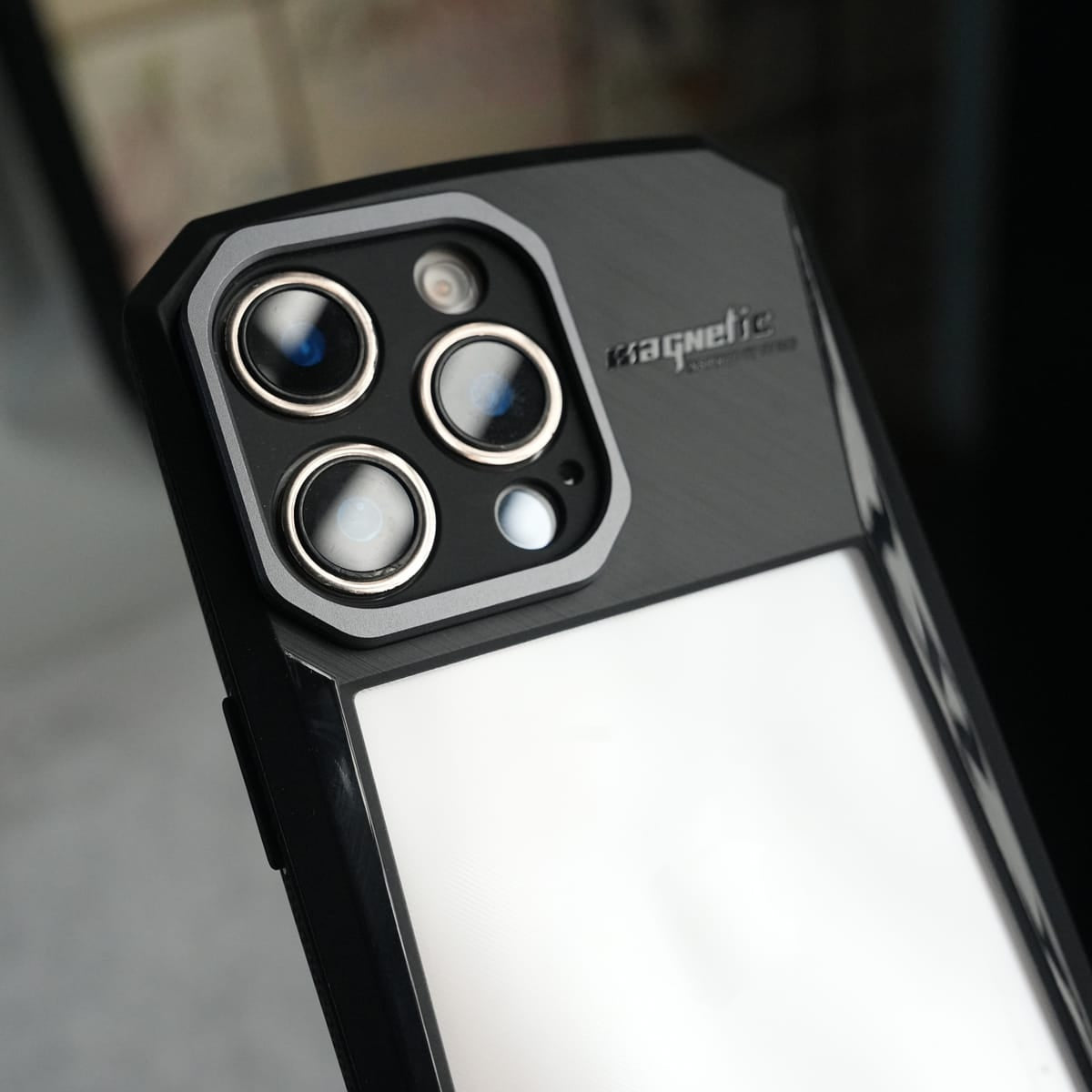 iPhone 16 Series Airbag Shockproof Cyber Series Bumper Shell Case Cover (Black)