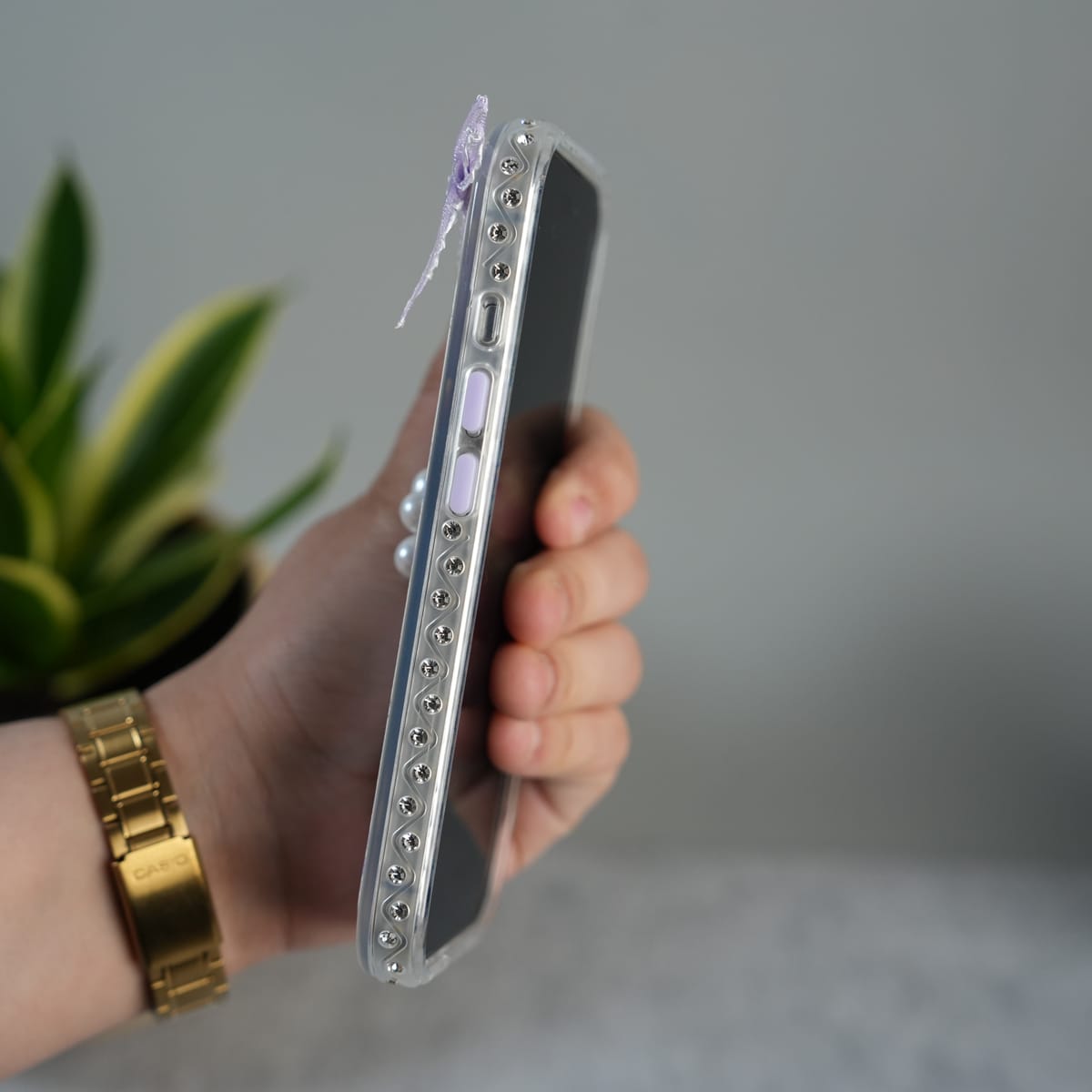 iPhone Cute Bow Pearl Case | Lavender Aesthetic Designer Cover