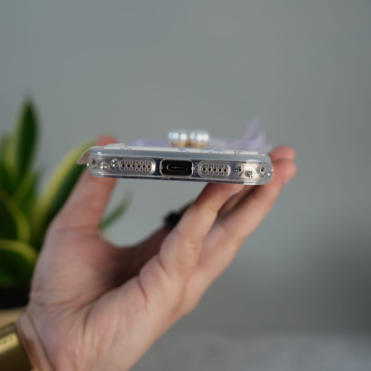 iPhone Cute Bow Pearl Case | Lavender Aesthetic Designer Cover
