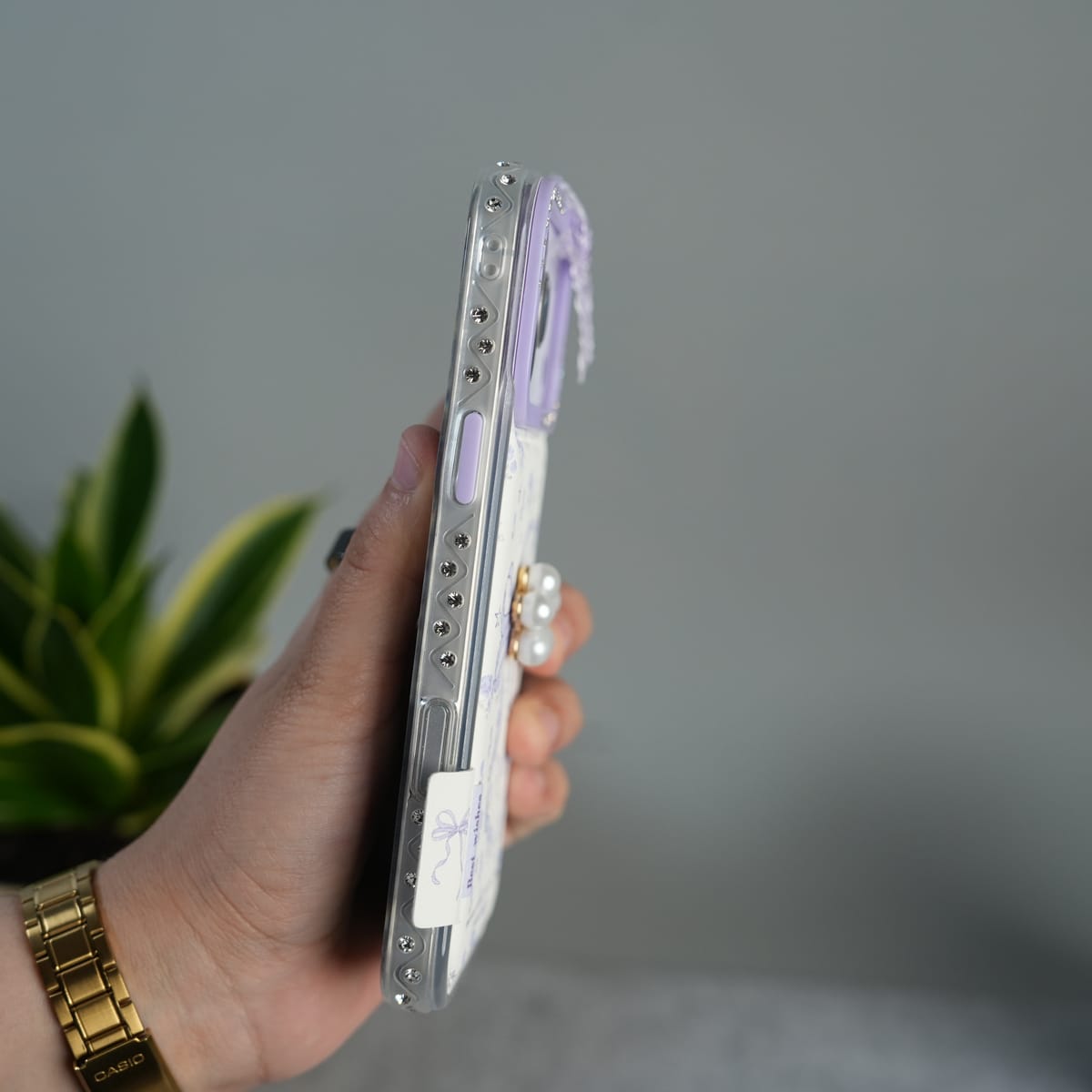 iPhone Cute Bow Pearl Case | Lavender Aesthetic Designer Cover