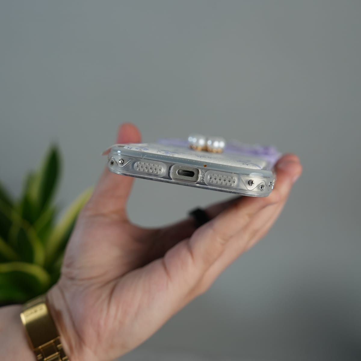 iPhone Cute Bow Pearl Case | Lavender Aesthetic Designer Cover