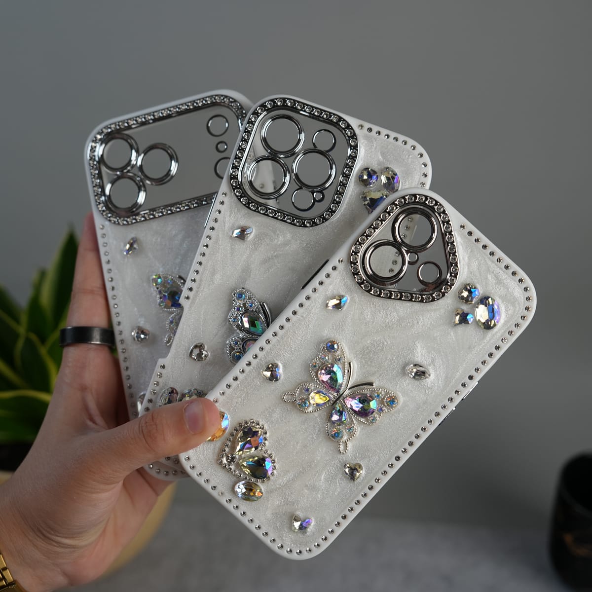 iPhone Luxury Crystal Butterfly Case | Diamond Bling Designer Shockproof Cover