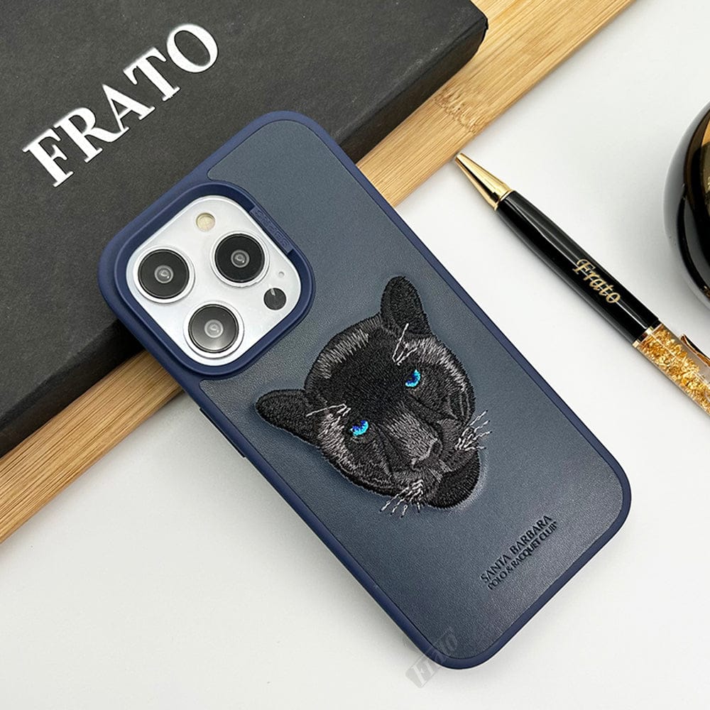 iPhone Luxury Santa Barbara Leather Savana Series Panther Back Cover