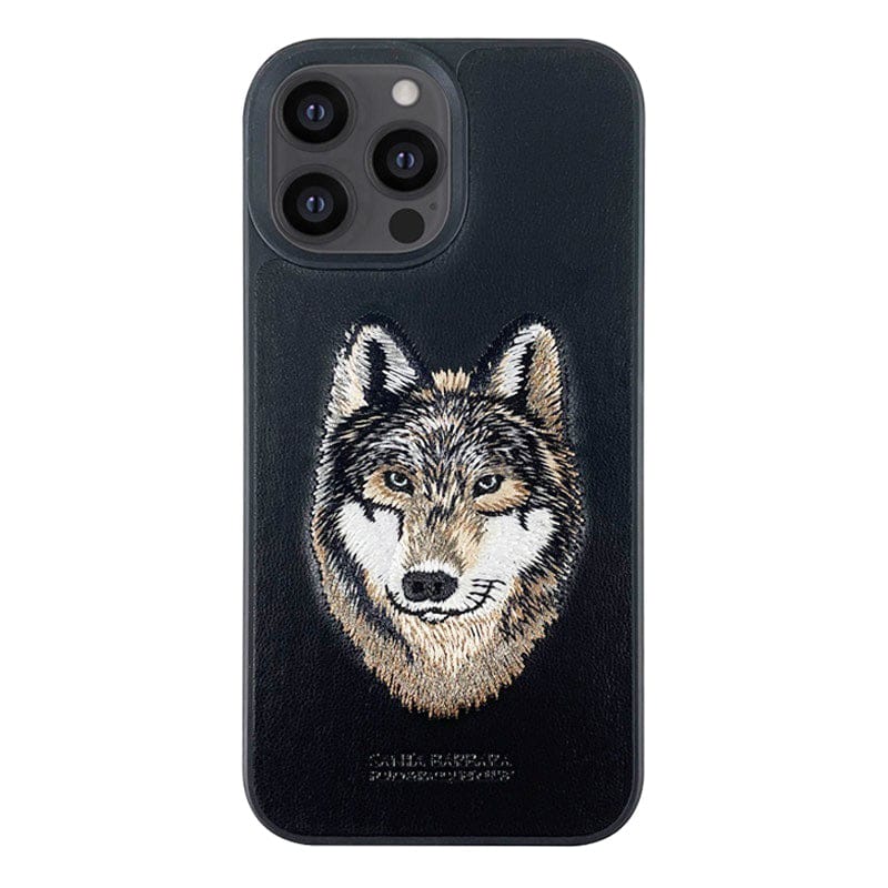 iPhone Luxury Santa Barbara Leather Savana Series Wolf Back Cover