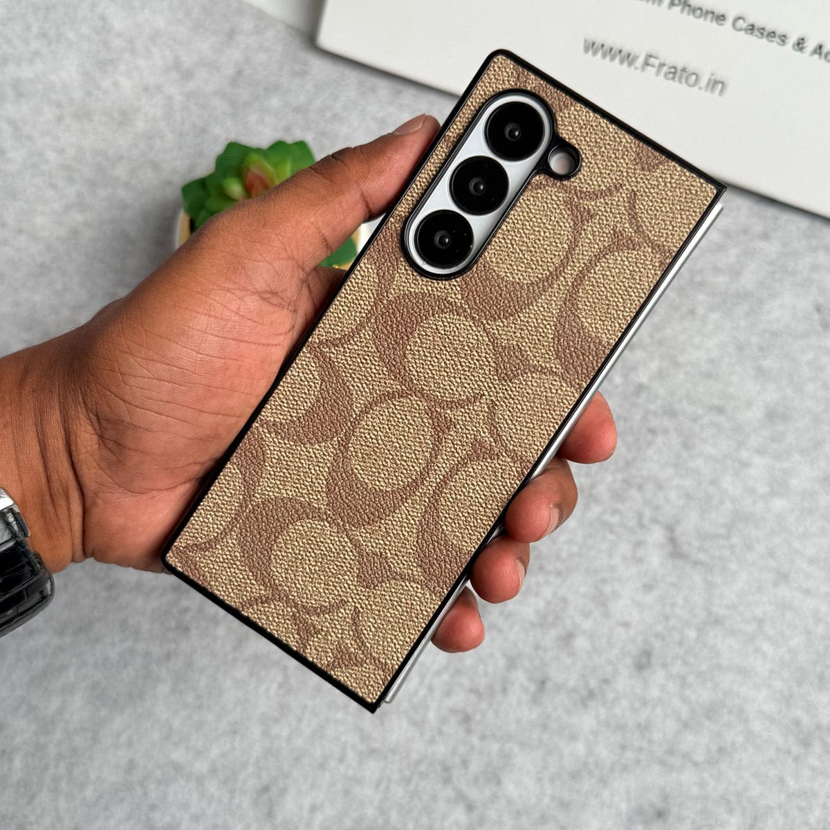 Samsung Galaxy Z Fold 5 Luxury CC Brand PU Leather Design Case Cover