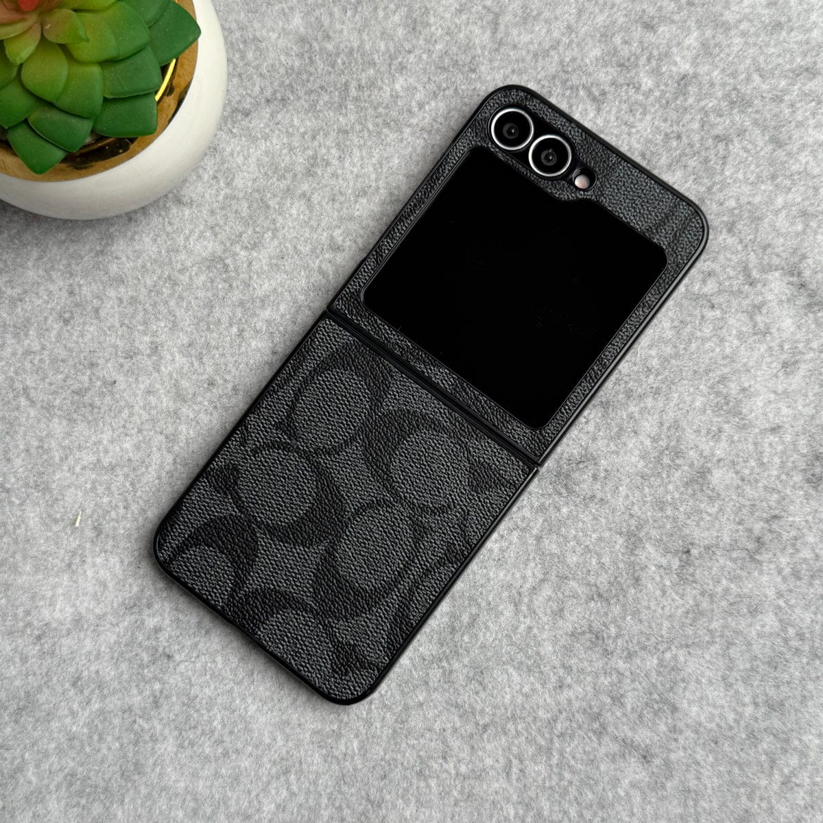 Samsung Galaxy Z Flip 6 Luxury CC Brand PU Leather Design Case Cover