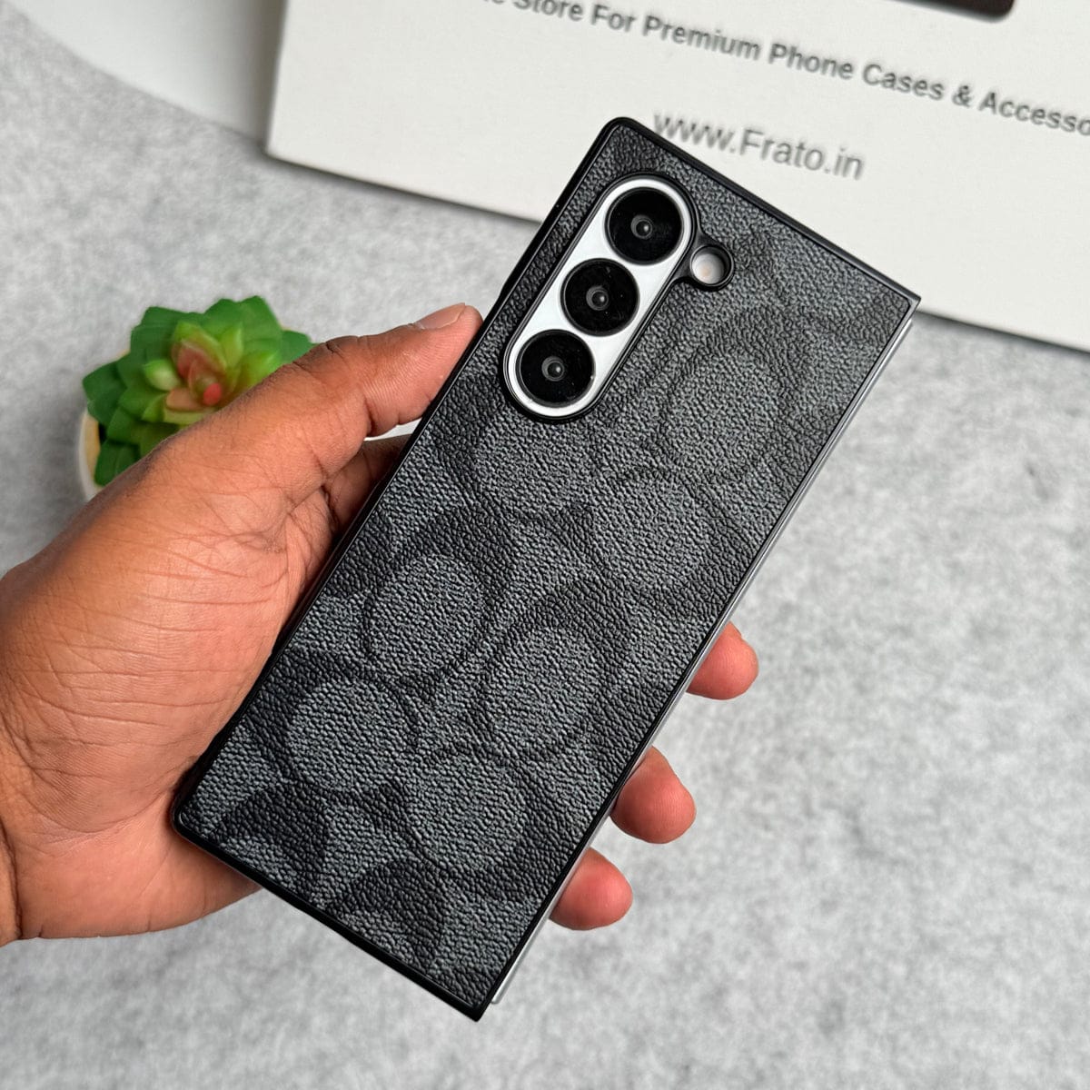 Samsung Galaxy Z Fold 5 Luxury CC Brand PU Leather Design Case Cover