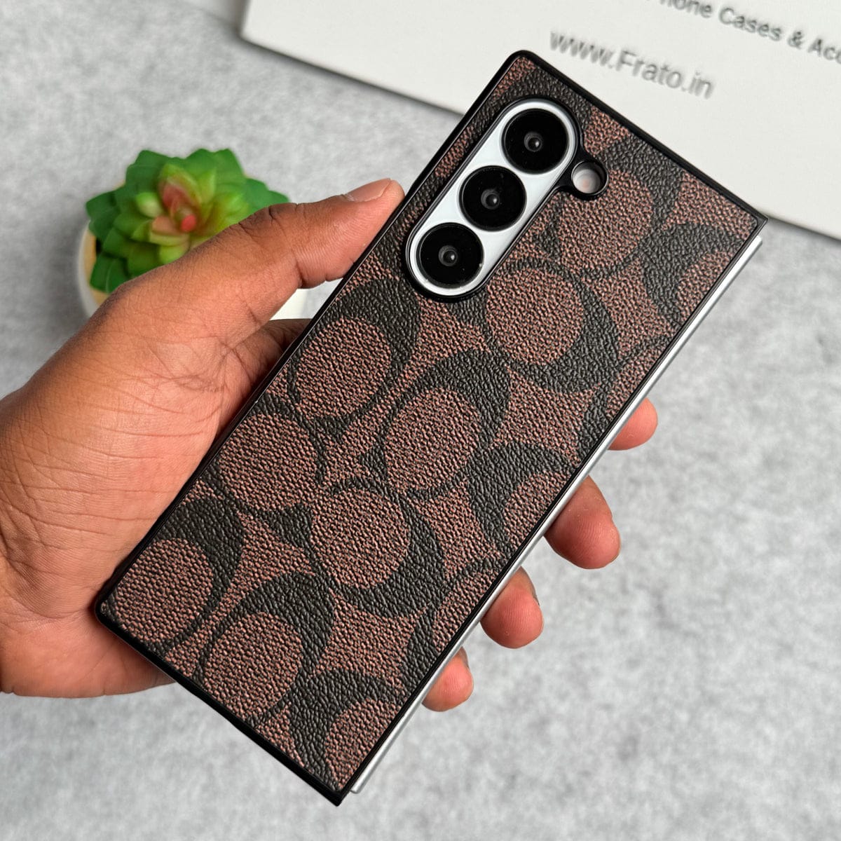 Samsung Galaxy Z Fold 5 Luxury CC Brand PU Leather Design Case Cover
