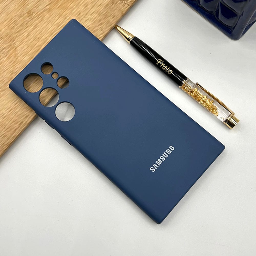 Samsung Galaxy S23 Ultra Liquid Silicone Case Cover Dark Blue