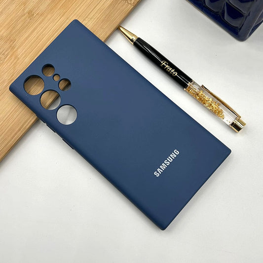 Samsung Galaxy S23 Ultra Liquid Silicone Case Cover Dark Blue