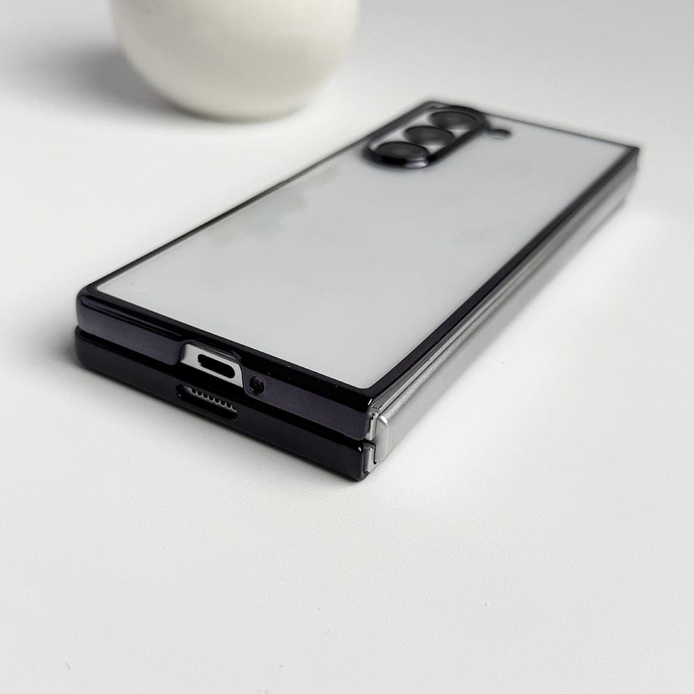 Samsung Galaxy Z Fold 6 Hard Crystal Clear Chrome Electroplated Cover