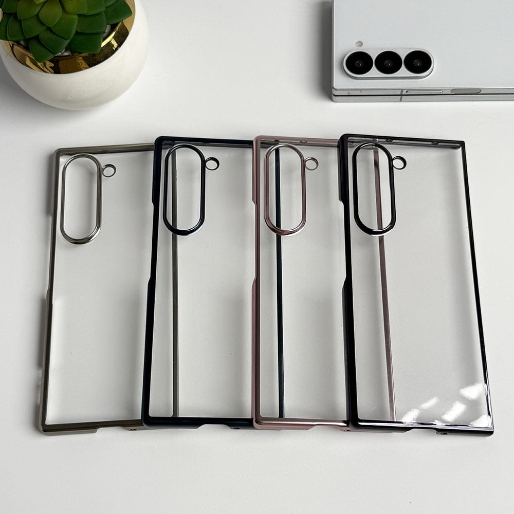 Samsung Galaxy Z Fold 6 Hard Crystal Clear Chrome Electroplated Cover