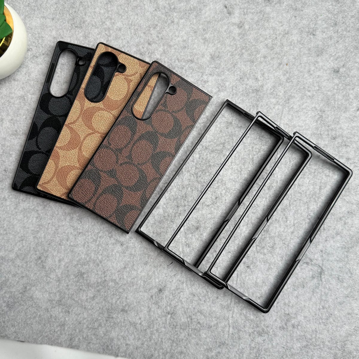 Samsung Galaxy Z Fold 5 Luxury CC Brand PU Leather Design Case Cover