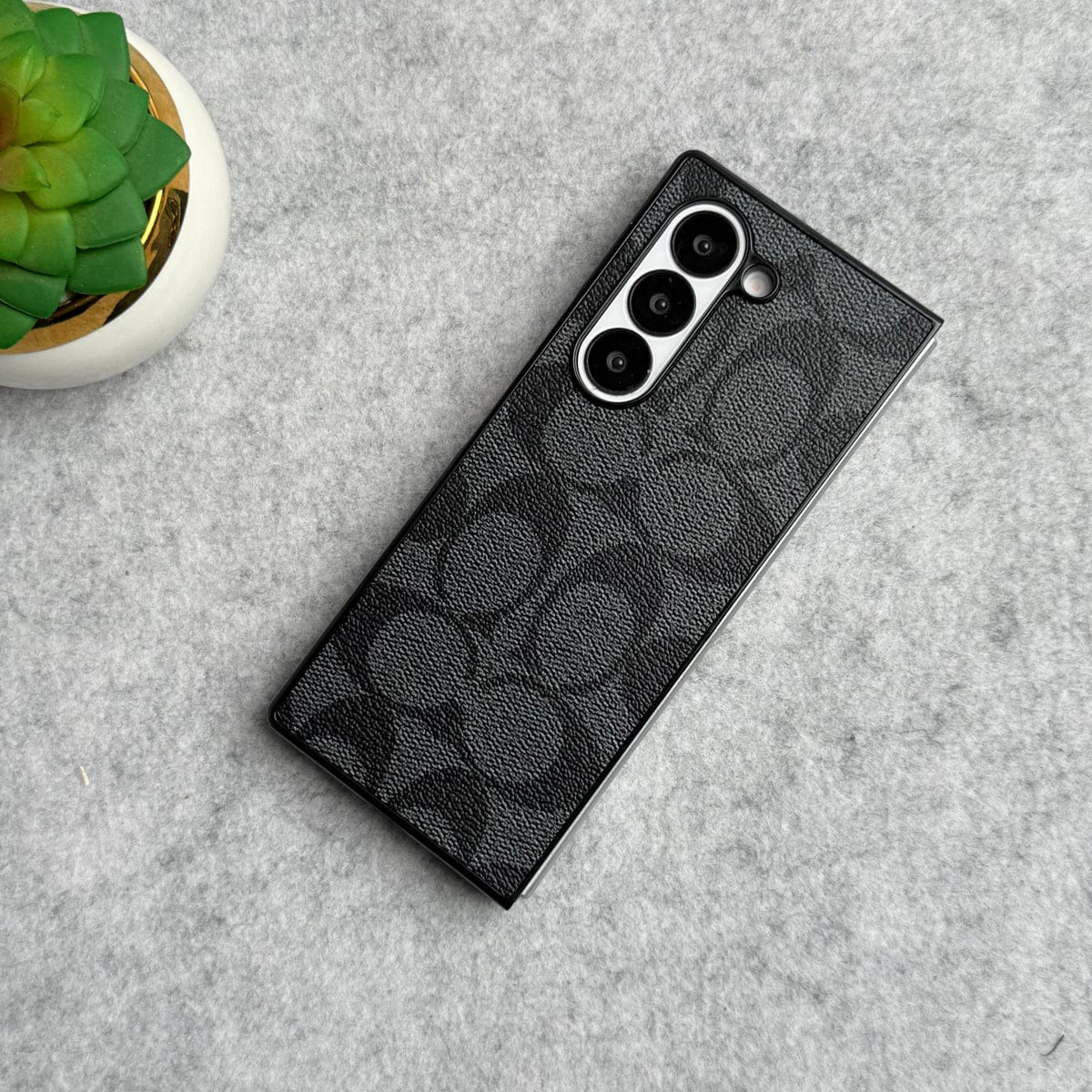 Samsung Galaxy Z Fold 6 Luxury CC Brand PU Leather Design Case Cover