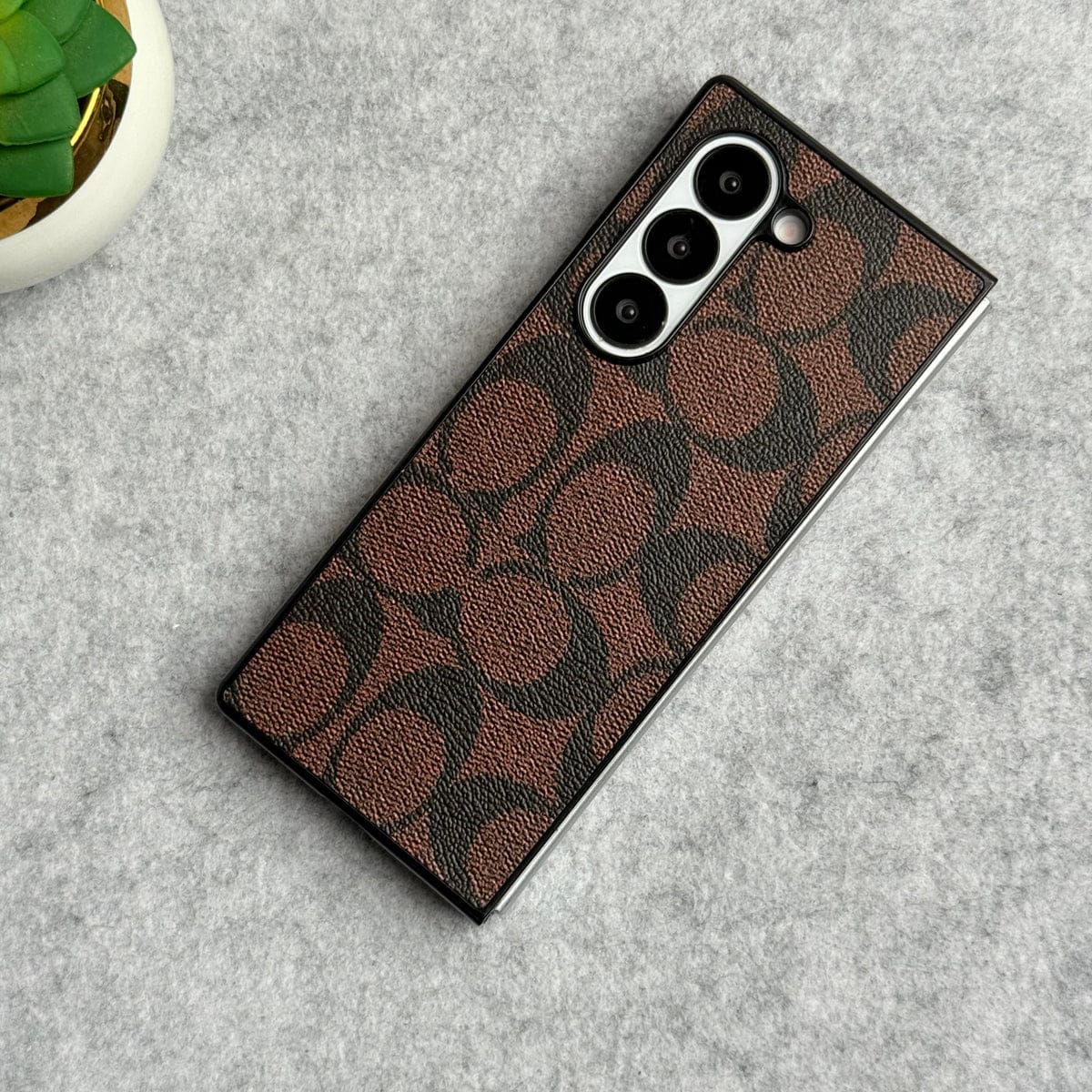 Samsung Galaxy Z Fold 5 Luxury CC Brand PU Leather Design Case Cover