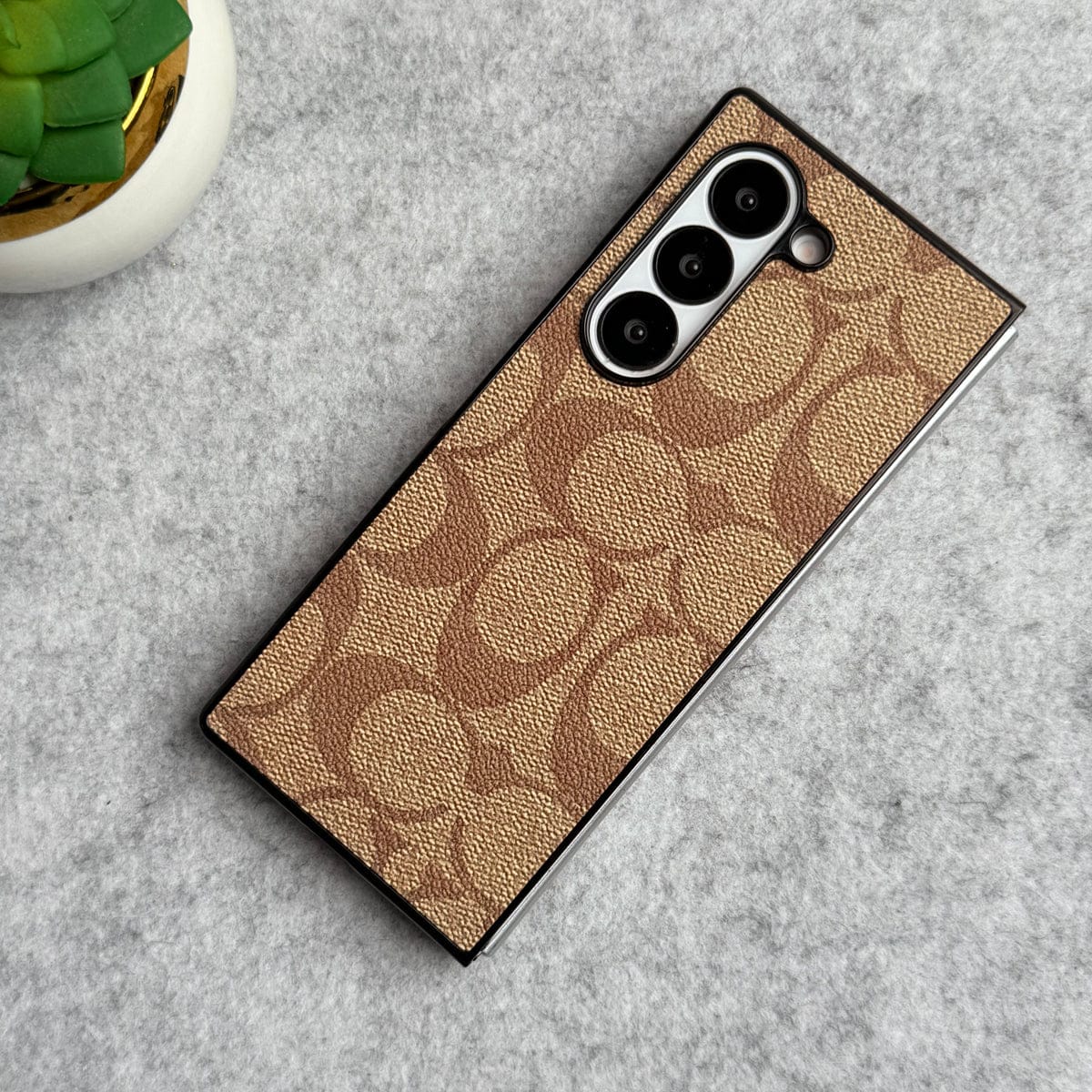 Samsung Galaxy Z Fold 5 Luxury CC Brand PU Leather Design Case Cover