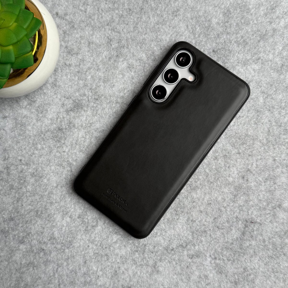 Samsung Galaxy S24 FE PU Leather Thin Case Cover Minimalistic Design