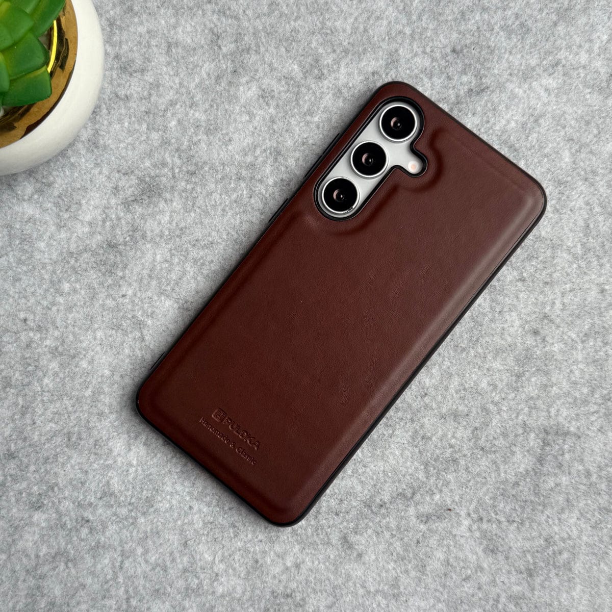Samsung Galaxy S24 FE PU Leather Thin Case Cover Minimalistic Design
