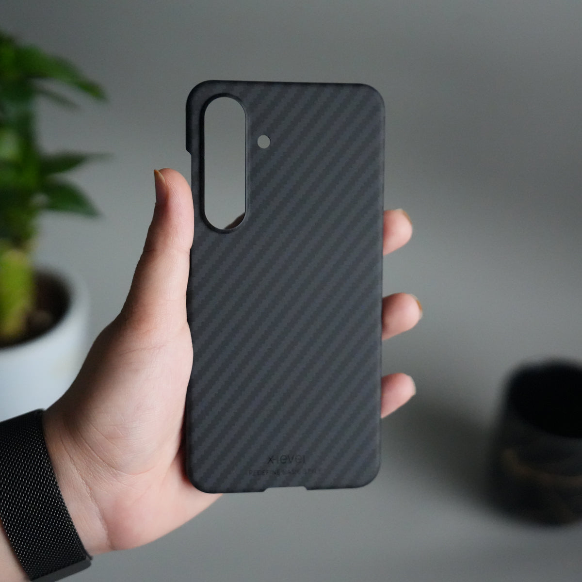 Galaxy S24 Carbon Fiber Slim Case | Ultra-Thin Magnetic Charging Ring Cover
