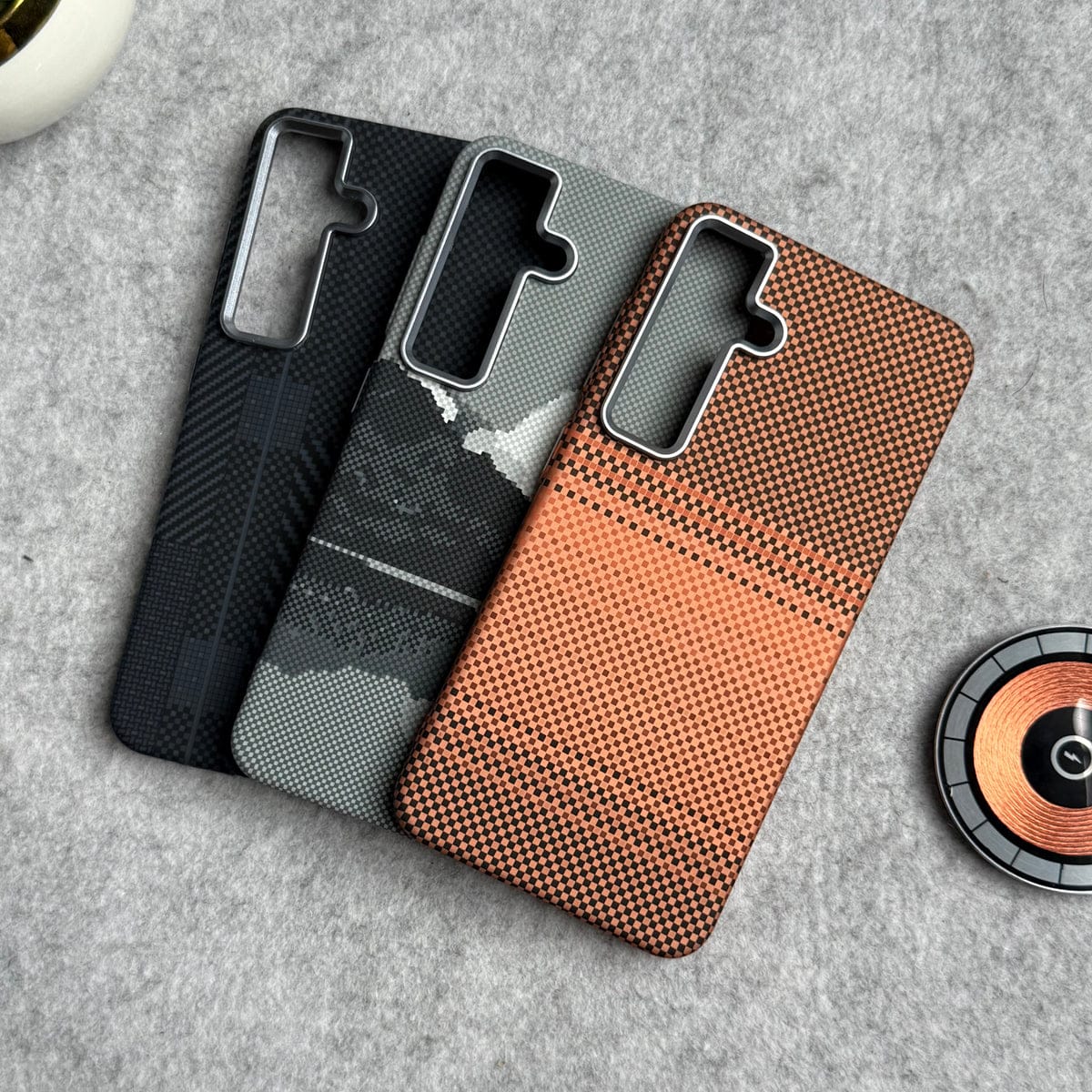Samsung Galaxy S25 Carbon Fiber Texture Aramid Design Hard Pc MagSafe Case Cover