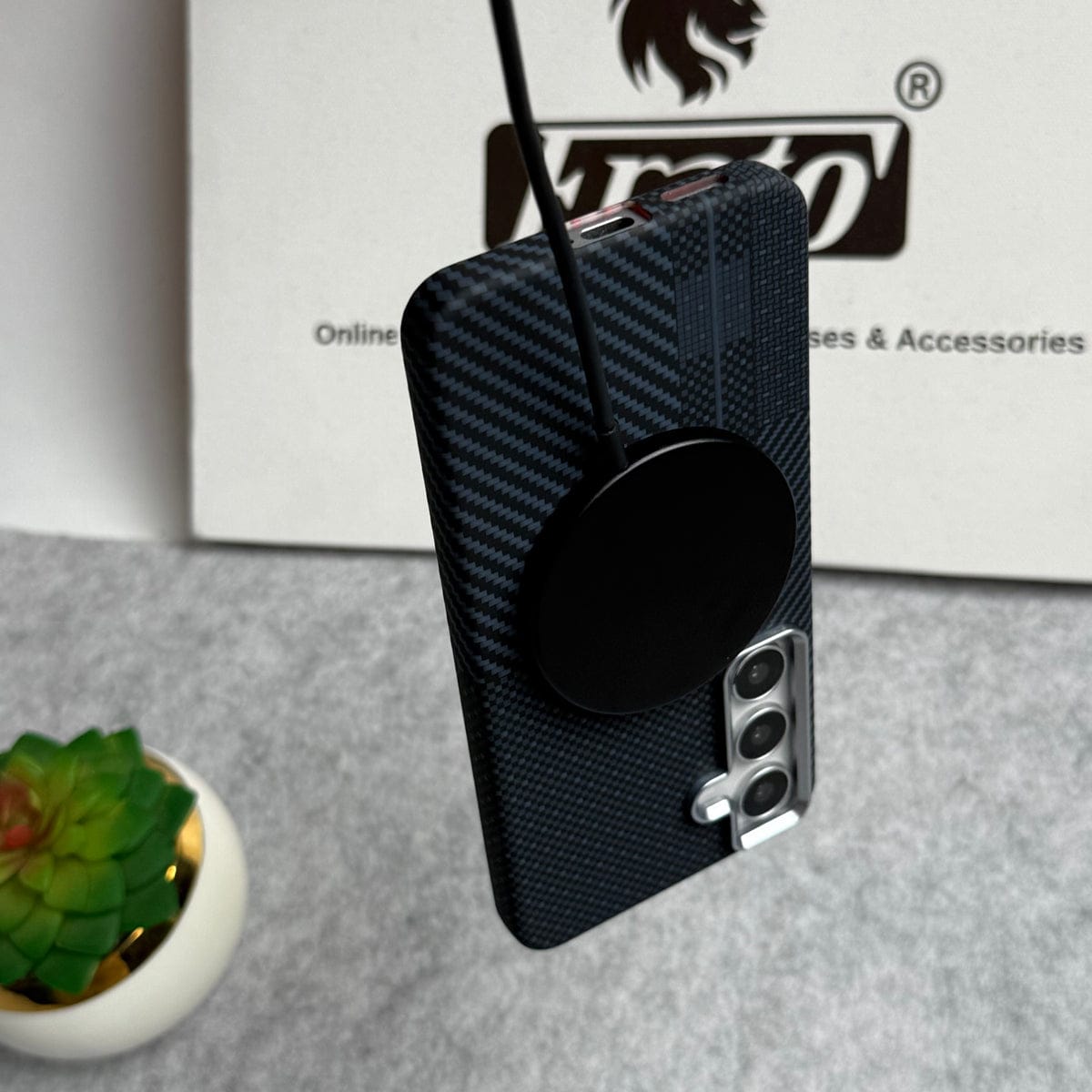 Samsung Galaxy S25 Carbon Fiber Texture Aramid Design Hard Pc MagSafe Case Cover