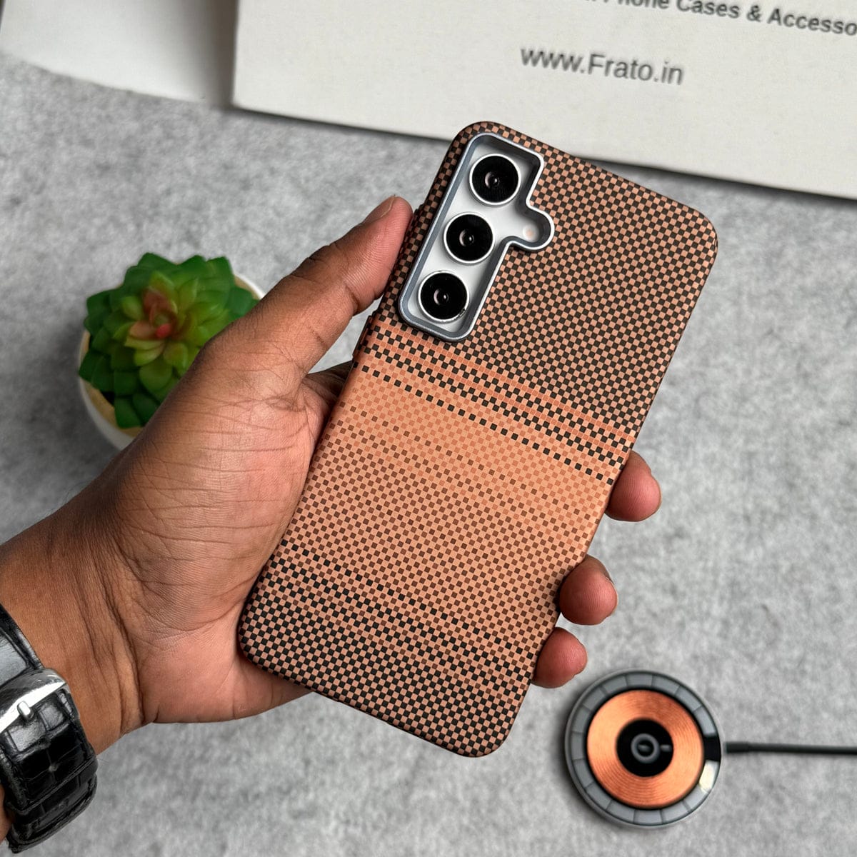 Samsung Galaxy S25 Carbon Fiber Texture Aramid Design Hard Pc MagSafe Case Cover