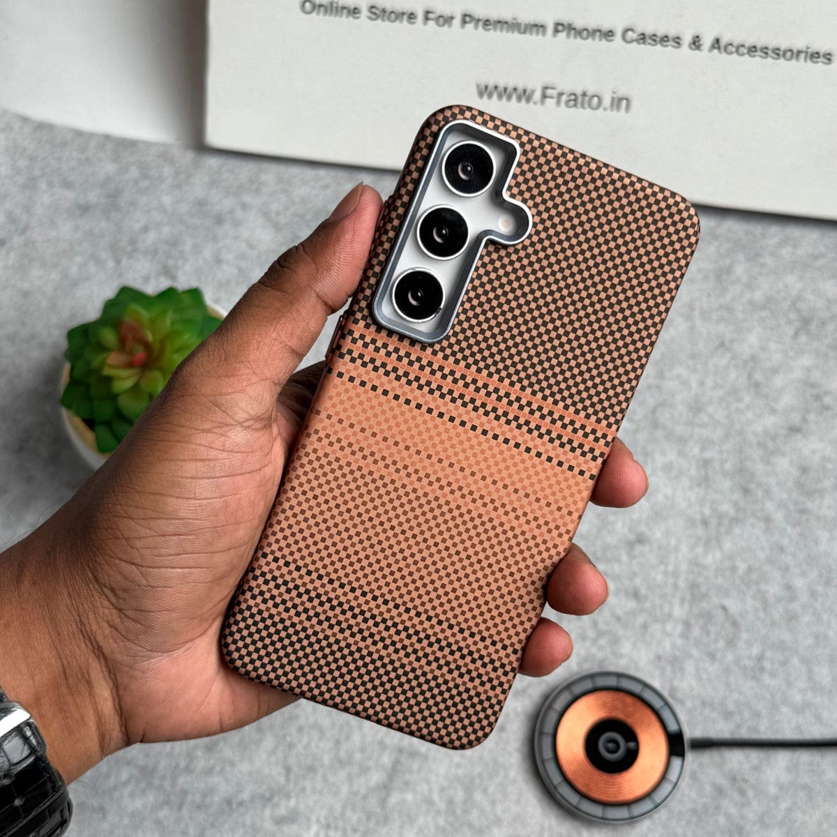 Samsung Galaxy S25 Carbon Fiber Texture Aramid Design Hard Pc MagSafe Case Cover