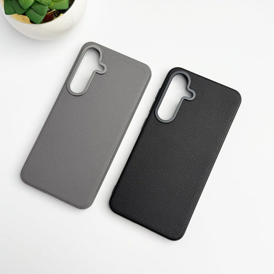 Samsung Galaxy S24 Plus Leather Texture Case Cover With Metal Camera Bumper
