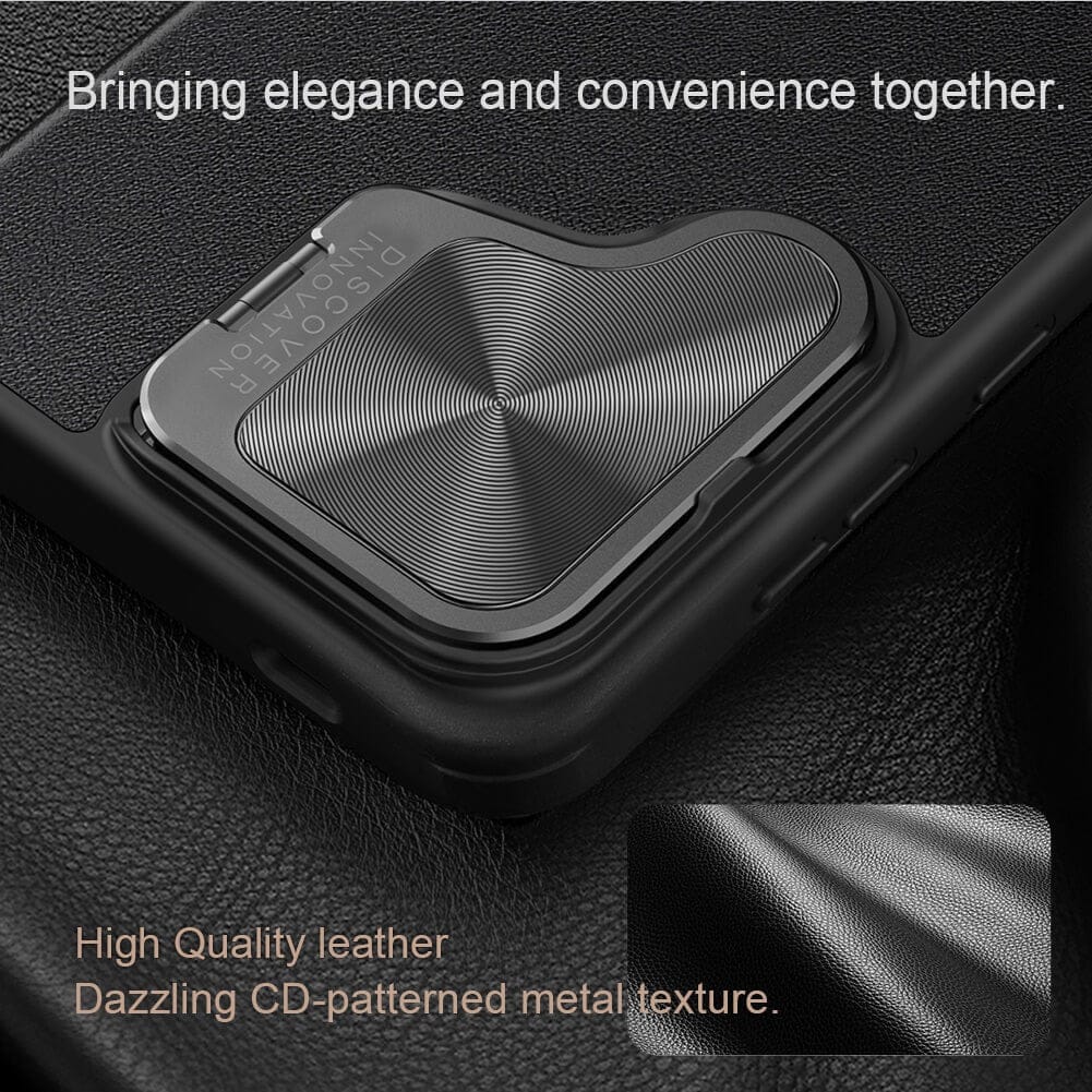 Samsung Galaxy S24 Nillkin Qin Prop Leather Case Cover Black