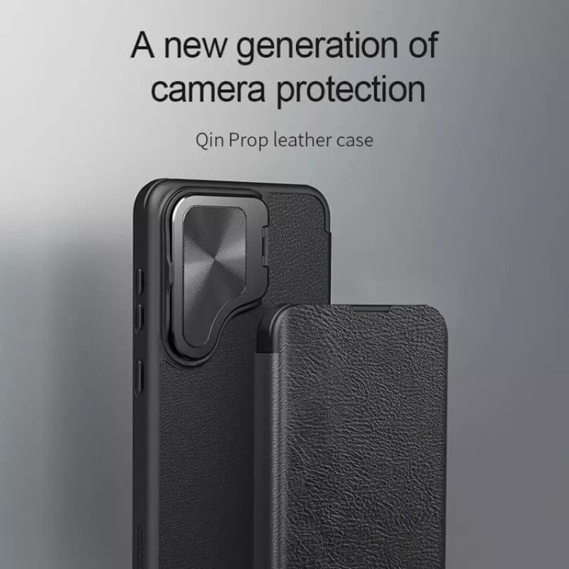 Samsung Galaxy S24 Nillkin Qin Prop Leather Case Cover Black