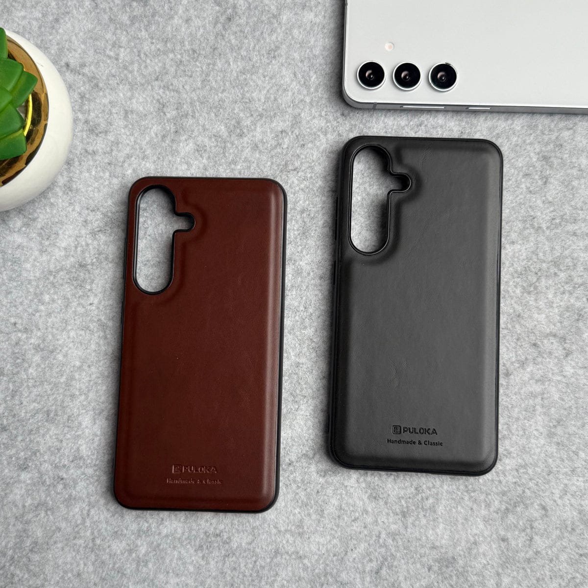 Samsung Galaxy S24 PU Leather Thin Case Cover Minimalistic Design