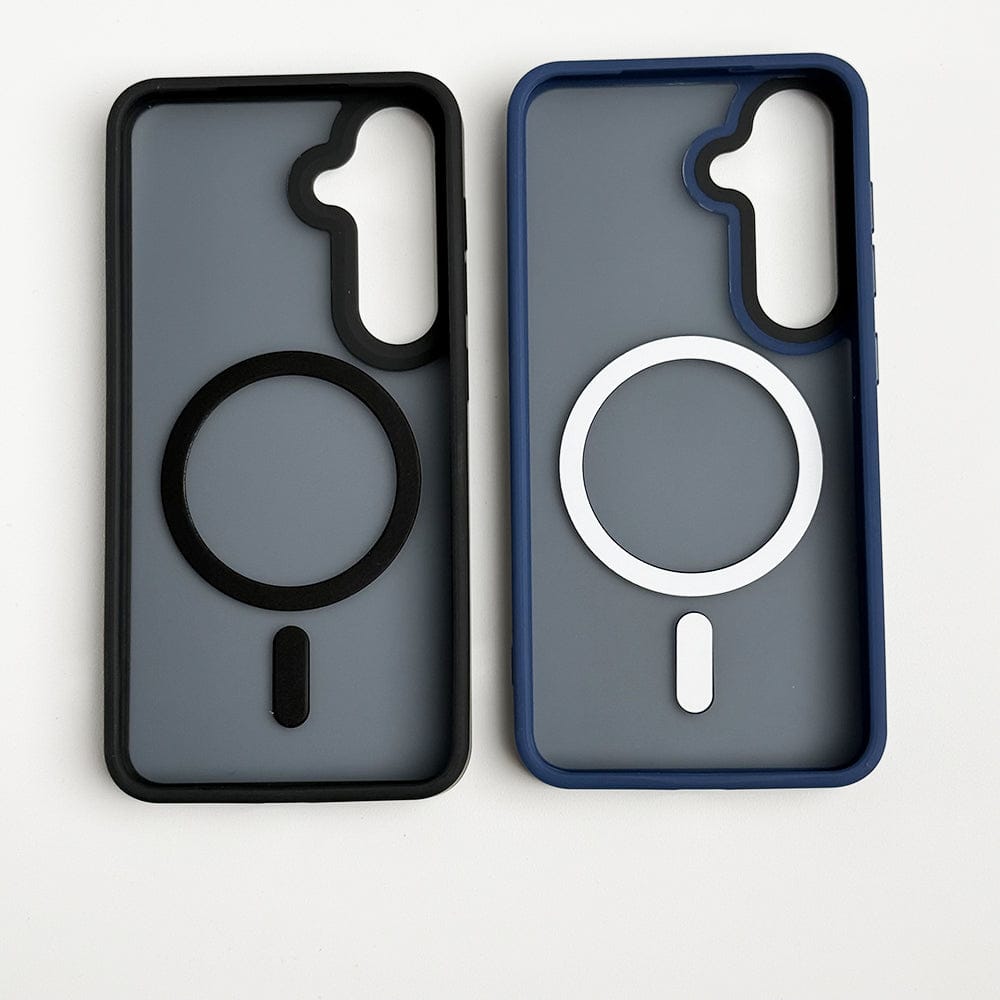 Samsung Galaxy S24 Smoke Transparent Case With Magnetic Charging Ring